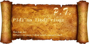Plésa Tibériusz névjegykártya